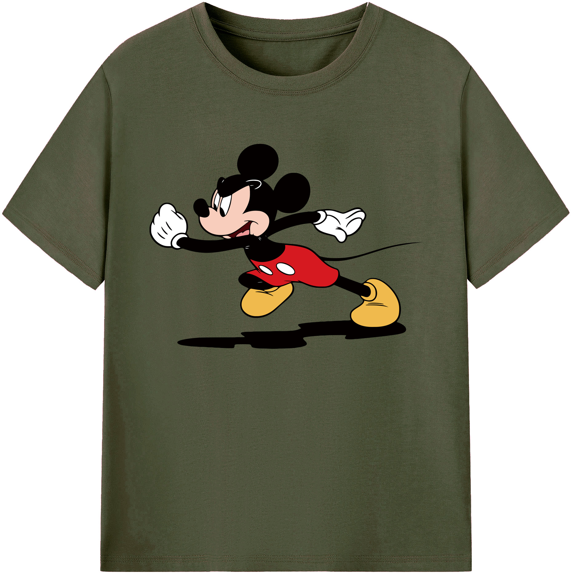 ミッキーマウス Mickey Mouse 綿100％ メンズ半袖Tシャツ｜肌触りやわらか＆通気性